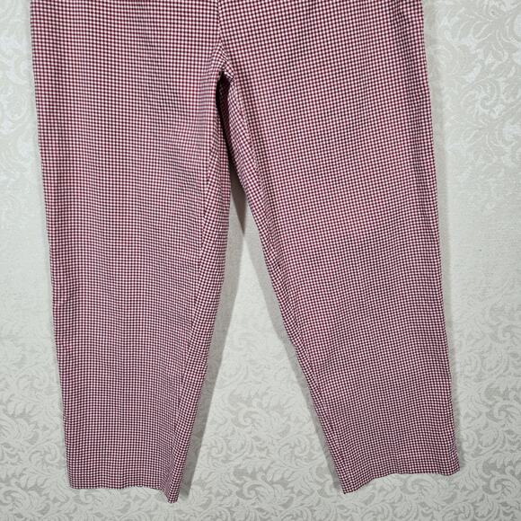 VTG Bill Blass Jeans Cropped Ankle Pants Red White Gingham Retro Cottagecore - Picture 4 of 16